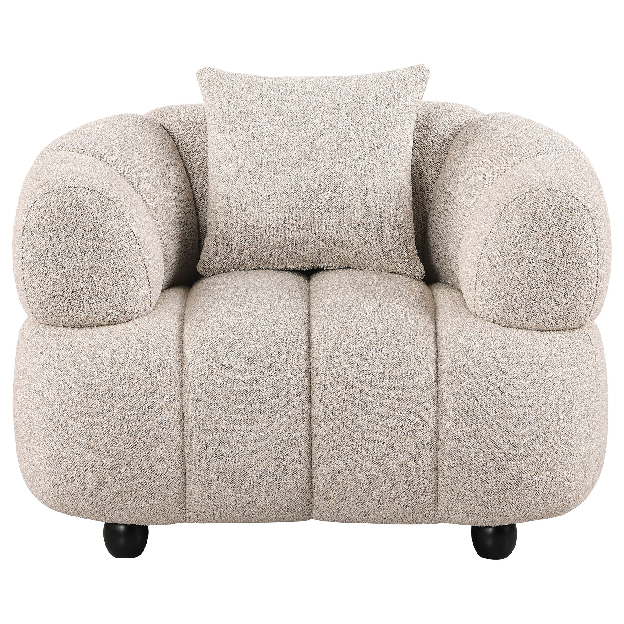 Whitney Contemporary Channel Tufted Woven Fabric Upholstered Accent Chair