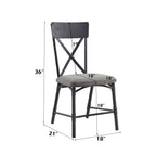 Edina - Side Chair (Set of 2) - Gray Fabric, Oak & Sandy Black