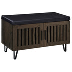 Brixton 2-door Padded Entryway Shoe Storage Bench Smoked Oak