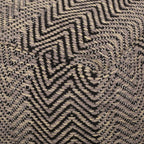 Barracuda - Handcrafted Cotton Pouf With Chevron Pattern - Brown / Beige