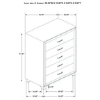 Melody 5-drawer Bedroom Chest Pacific Blue