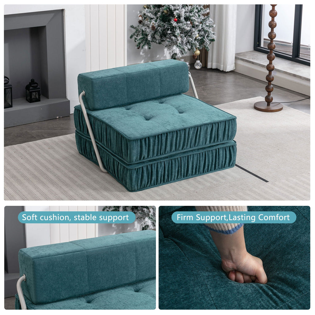 Folding Sofa With Removable Back Cushion, Convertible Futon Sleeper Chair