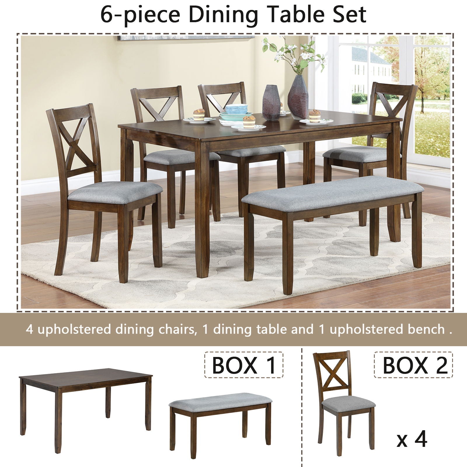 Kitchen Dining Set, Rectangular Dining Table