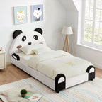 Twin Size Cute Panda Shaped Kids Bed - White / Black