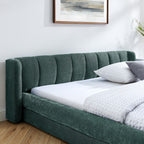 Modern Upholstered Bed Frame With Thick Fabric And Headboard