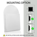 Arched Recessed Medicine Cabinet, Metal Framed Bathroom Wall Cabinet With Mirror And Adjustable Shelves, Wall Mirror With Storage For Bathroom