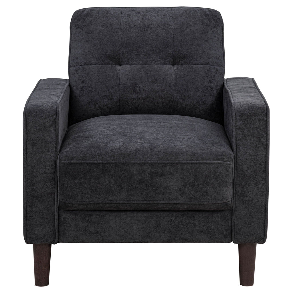 Bowen II Fabric Upholstered Track Arm Chair Steel Grey