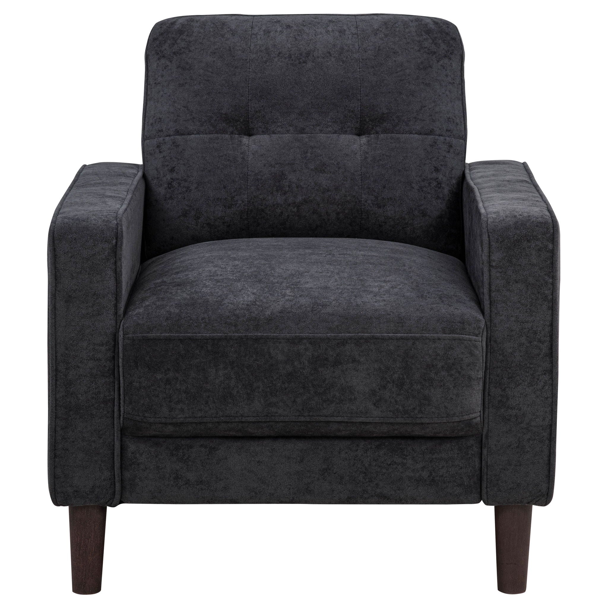 Bowen II Fabric Upholstered Track Arm Chair Steel Grey