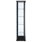 Delphinium 4-Shelf Clear Glass Curio Display Cabinet Black