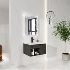 Wall Mounted Floating Bathroom Vanity With Open Shelf & Soft Close Door
