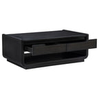 Leandro 2-drawer Wood Cocktail Coffee Table Burnished Black