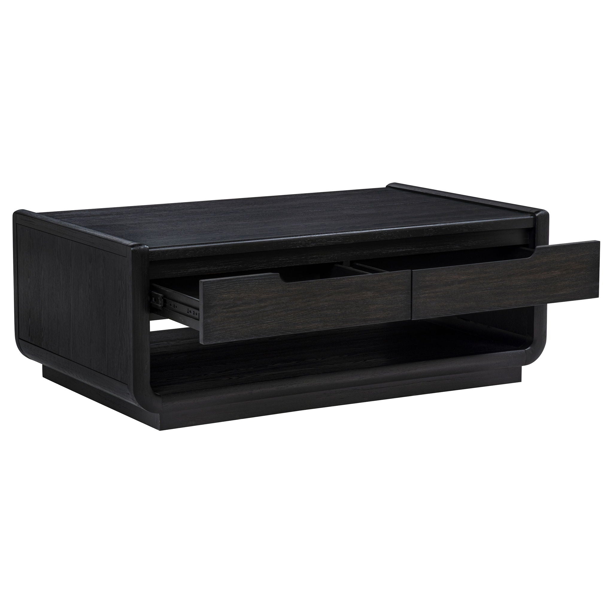 Leandro 2-drawer Wood Cocktail Coffee Table Burnished Black