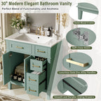 Modern Bathroom Vanity With Sink, Storage Cabinet, Soft Close Doors, Deep & Standard Drawers