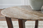 Tanidore - Round Cocktail Table - Warm Brown