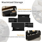 Extendable Coffee Table With 2 Hidden Storage Space And 2 Drawers For Living Room