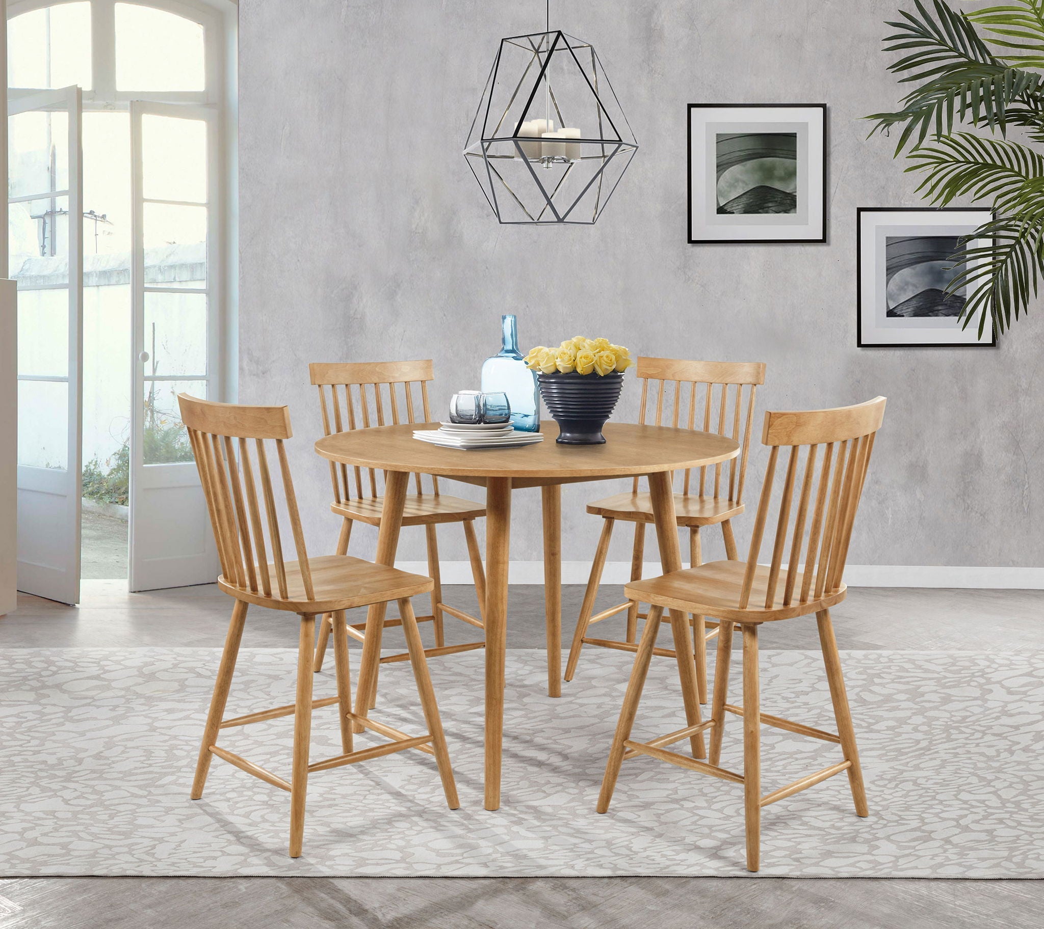 Andrews 48-inch Round Counter Height Dining Table Light Ash
