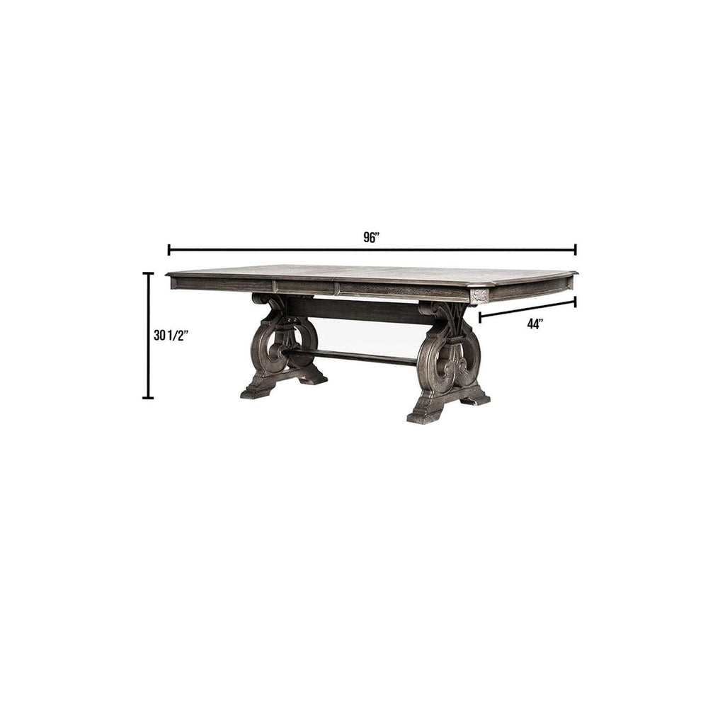 Dining Table With Expandable Leaf And Trestle Base Dining Room - Natural / Rustic