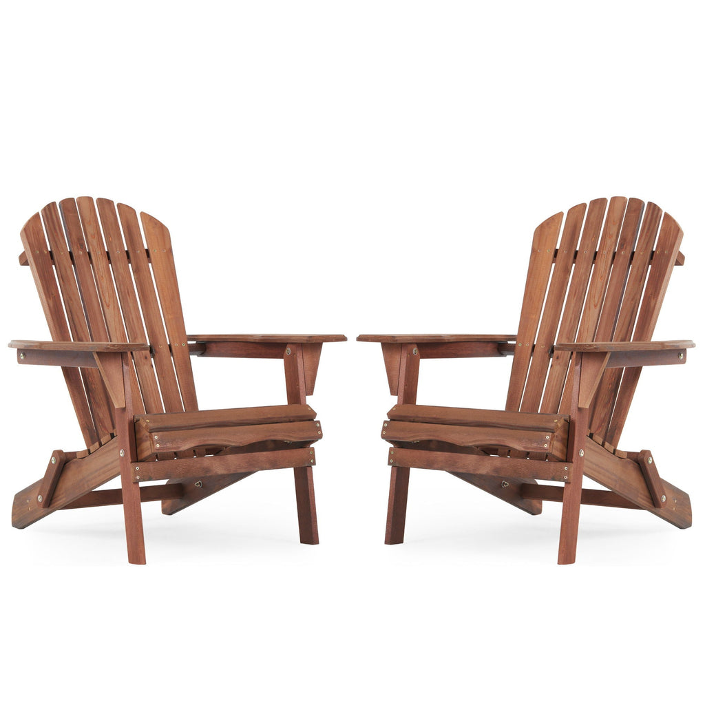 Lounge Patio Chair For Garden Outdoor Wooden Folding Adirondack Chair (Set of 2) Solid Cedar Wood Lounge Patio Chair For Garden