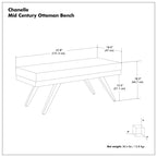 Chanelle - Mid-Century Ottoman Bench
