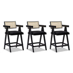 Milan - Modern Webbing Back Stool With Arms (Set of 3)