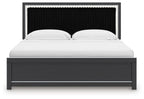Zuraleus - Upholstered Panel Platform Bed With Roll Slats