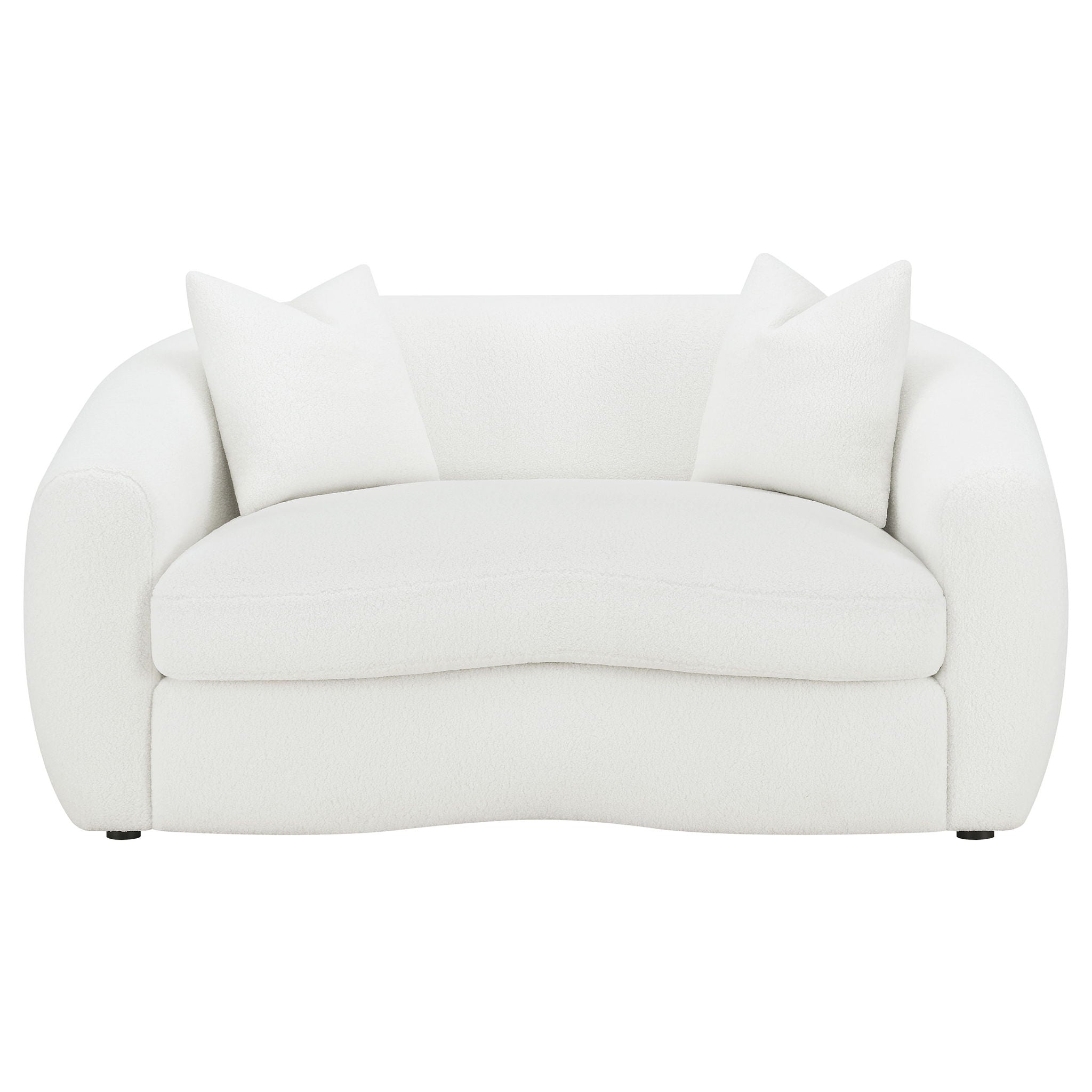 Isabella 3-piece Faux Sheepskin Upholstered Sofa Set Natural