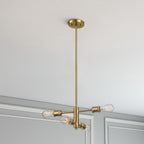 Trellis - 4 Lights Modern Gold Chandelier Vintage Pendant Fixture For Living Room - Clear / Gold