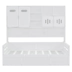 Daybed With All-In-One Cabinet And Shelf