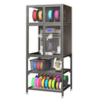 3D Printer Cabinet With Double Layer Filament Storage, Noise Reducing Design - Black