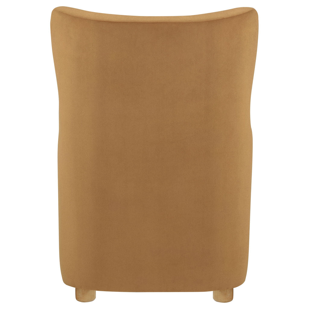 Thornton Velvet Upholstered Wingback Lounge Accent Chair Cognac