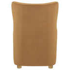 Thornton Velvet Upholstered Wingback Lounge Accent Chair Cognac