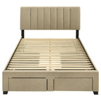 Wheatland 4-drawer Upholstered Full Storage Bed Light Brown