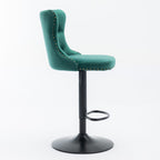 Swivel Barstools Adjusatble Seat Height, Modern Upholstered Bar Stools With Backs Comfortable Tufted For Home Pub And Kitchen Island (Set of 2)