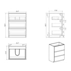 Alice - Bathroom Vanity With Large Storage, Freestanding