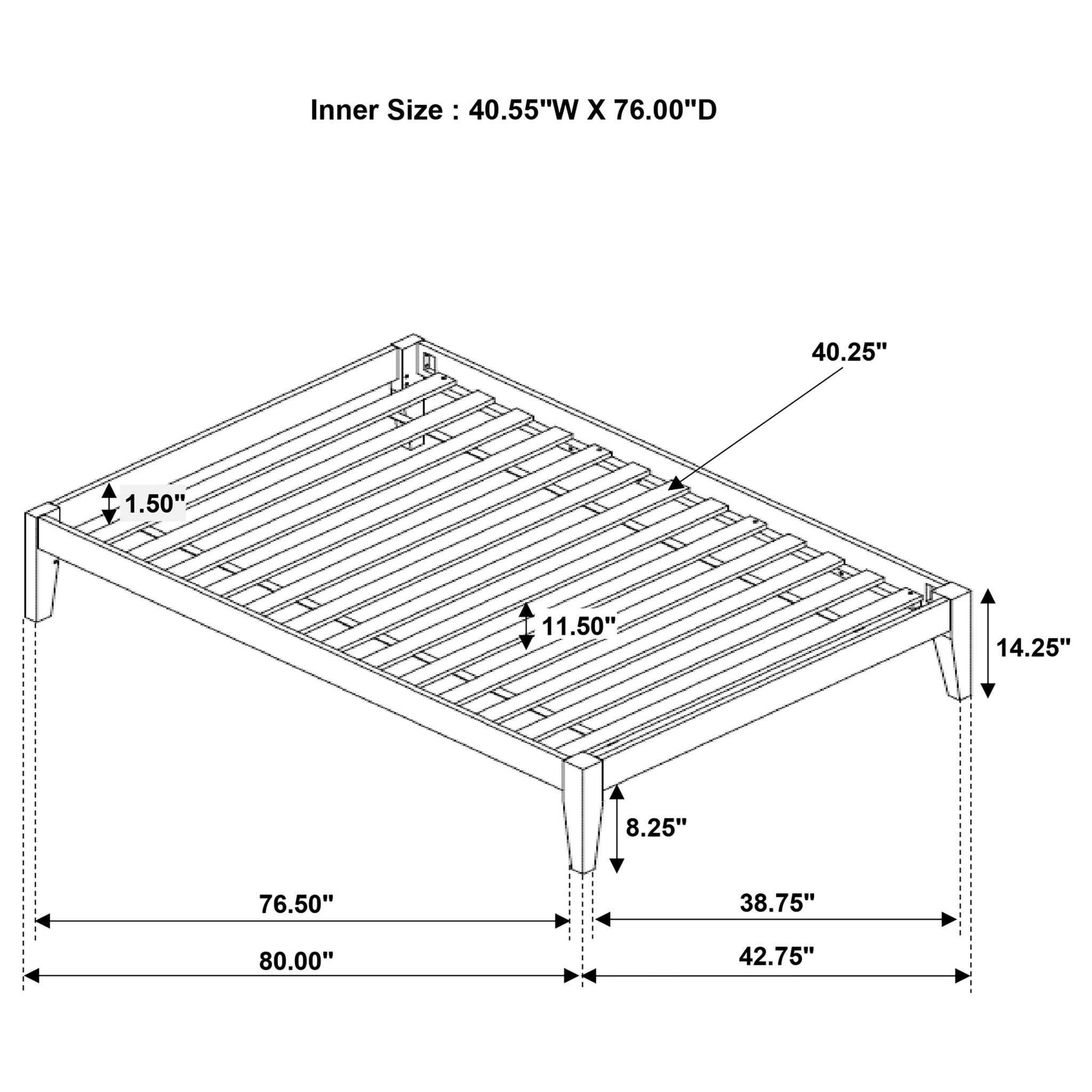 Hounslow Twin Universal Platform Bed Cappuccino