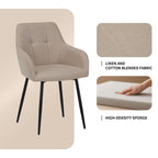 Dining Chair With Backrest And Wide Seat (Set of 2) - Beige