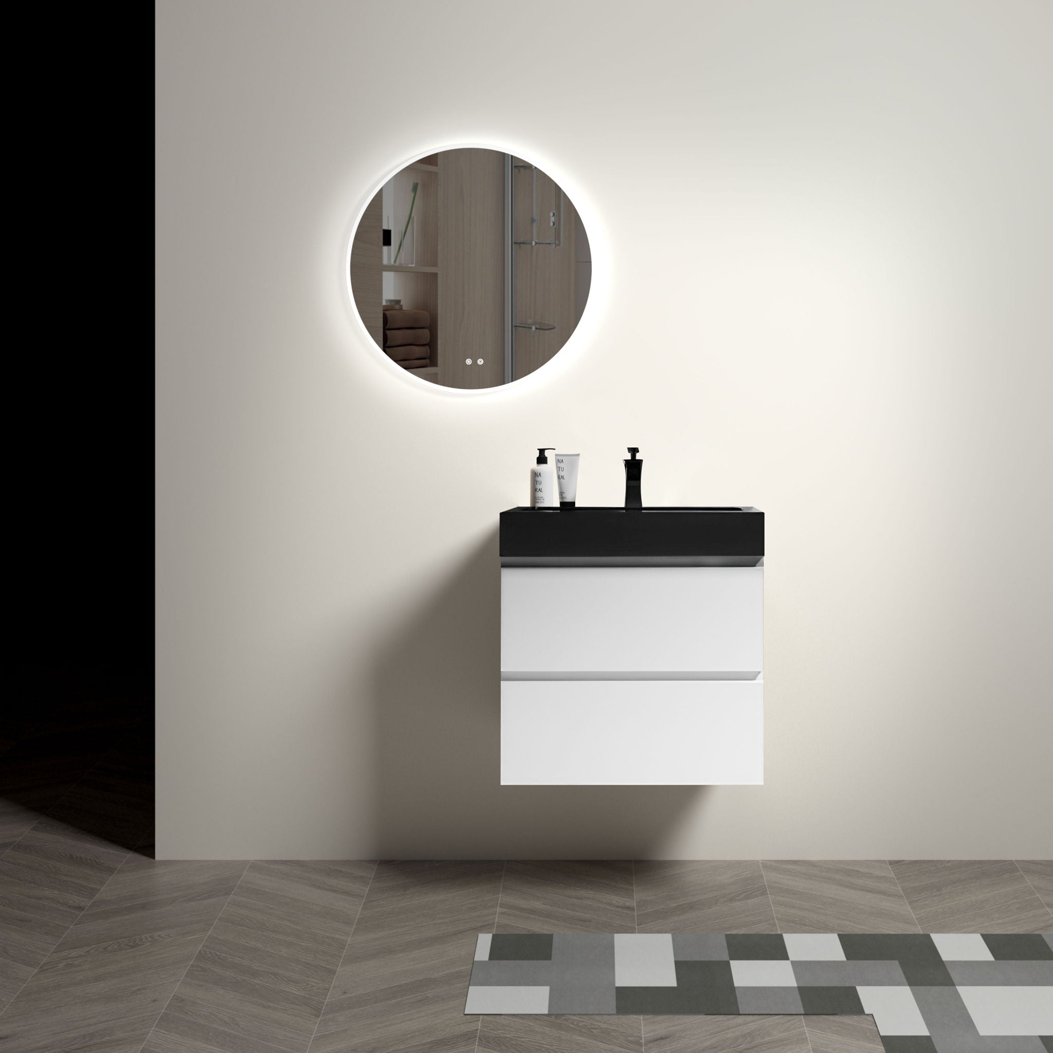 Alice - Bathroom Vanity With Large Storage, Sink, Wall Mounted