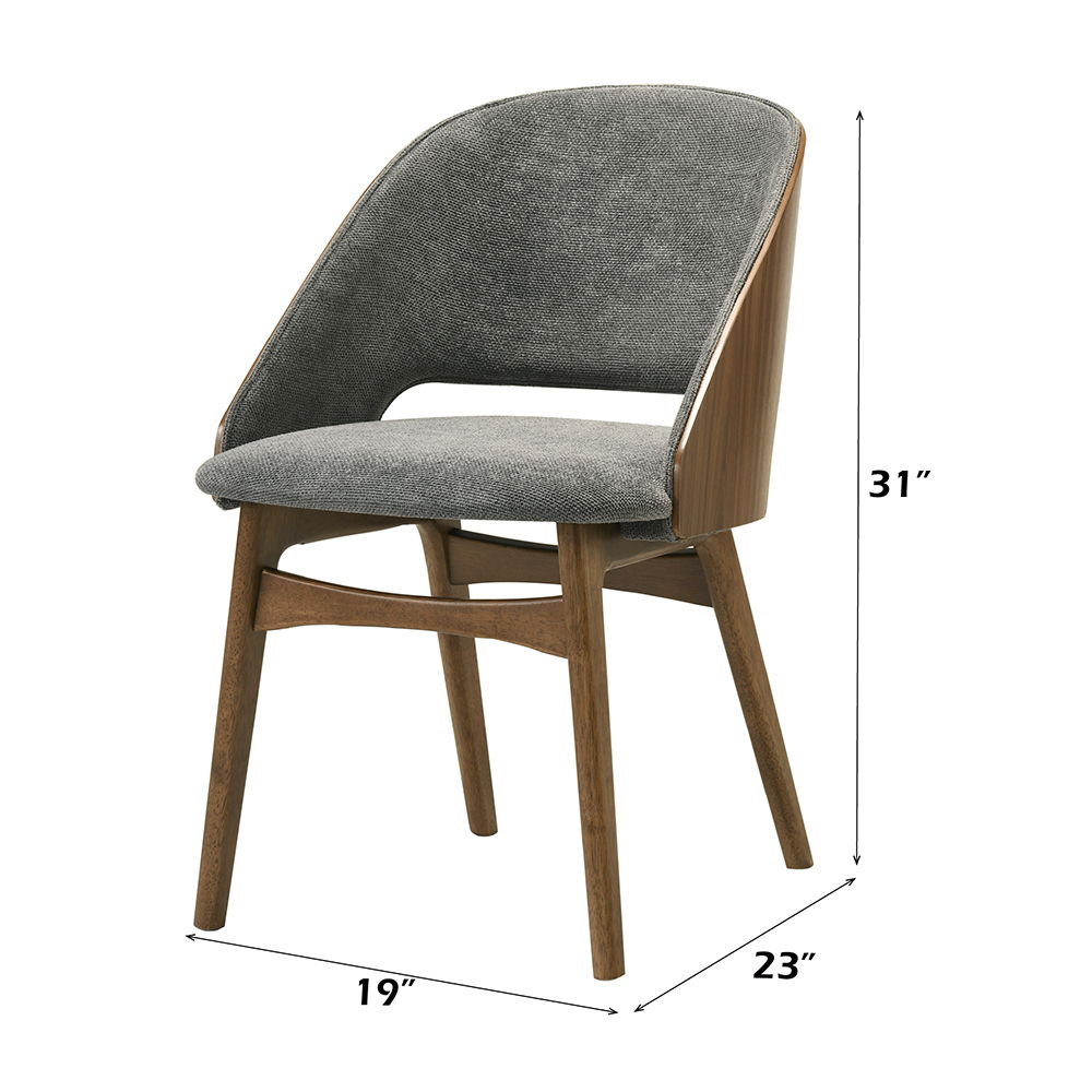 Delmon - Side Chair (Set of 2) - Gray / Dark Walnut