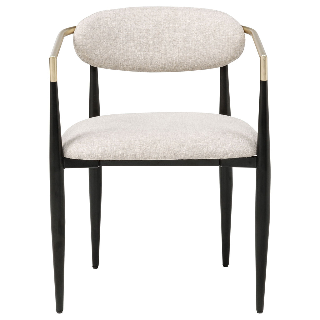 Bradbury Fabric Upholstered Dining Arm Chair Beige (Set of 2)
