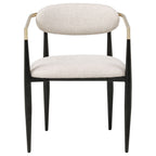 Bradbury Fabric Upholstered Dining Arm Chair Beige (Set of 2)