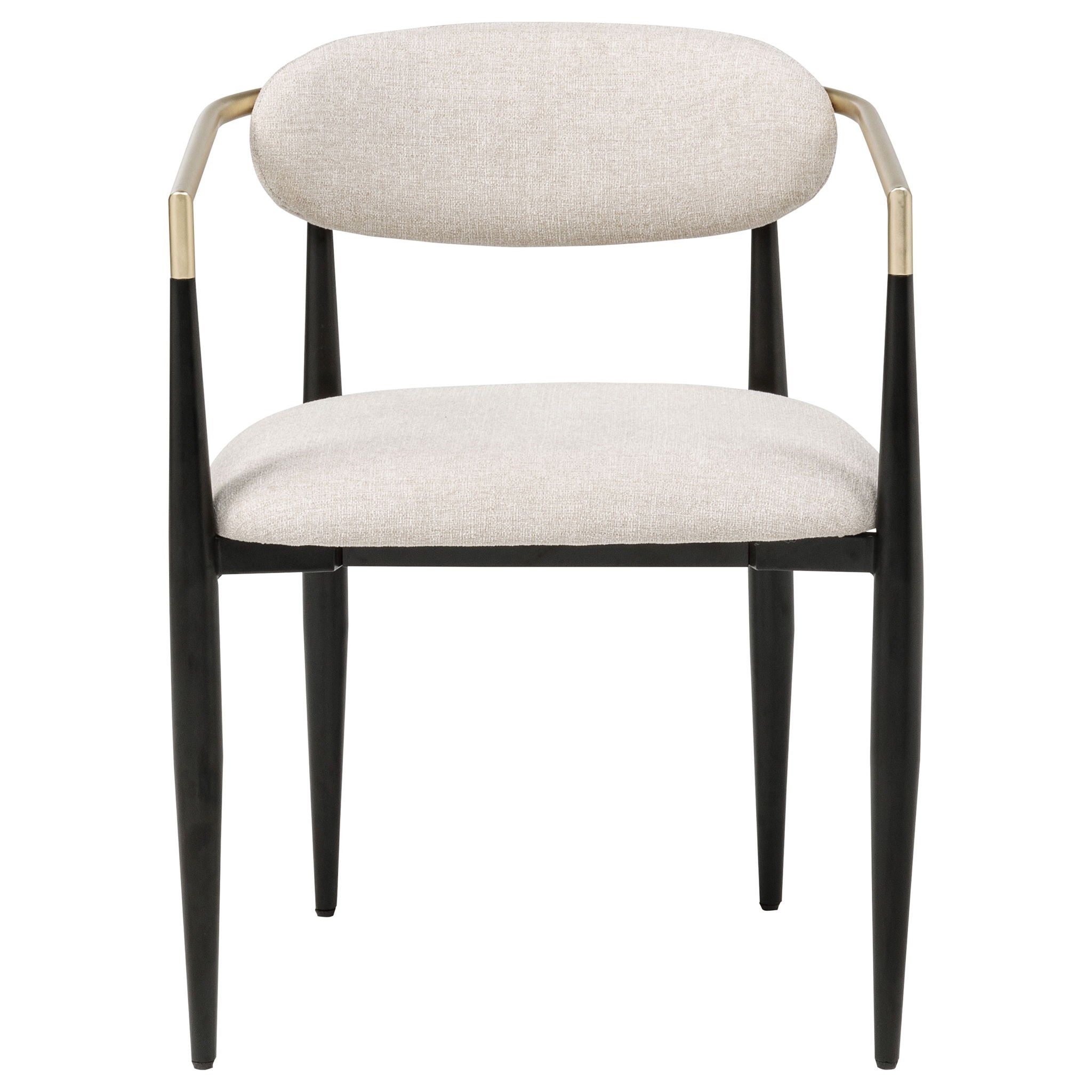 Bradbury Fabric Upholstered Dining Arm Chair Beige (Set of 2)