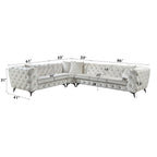 Atronia - Sectional Sofa With 4 Pillows - Beige Fabric