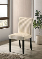 Dermott Upholstered Parson Dining Side Chair Cream (Set of 2)