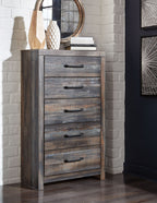 Drystan - Five Drawer Chest - Brown / Beige
